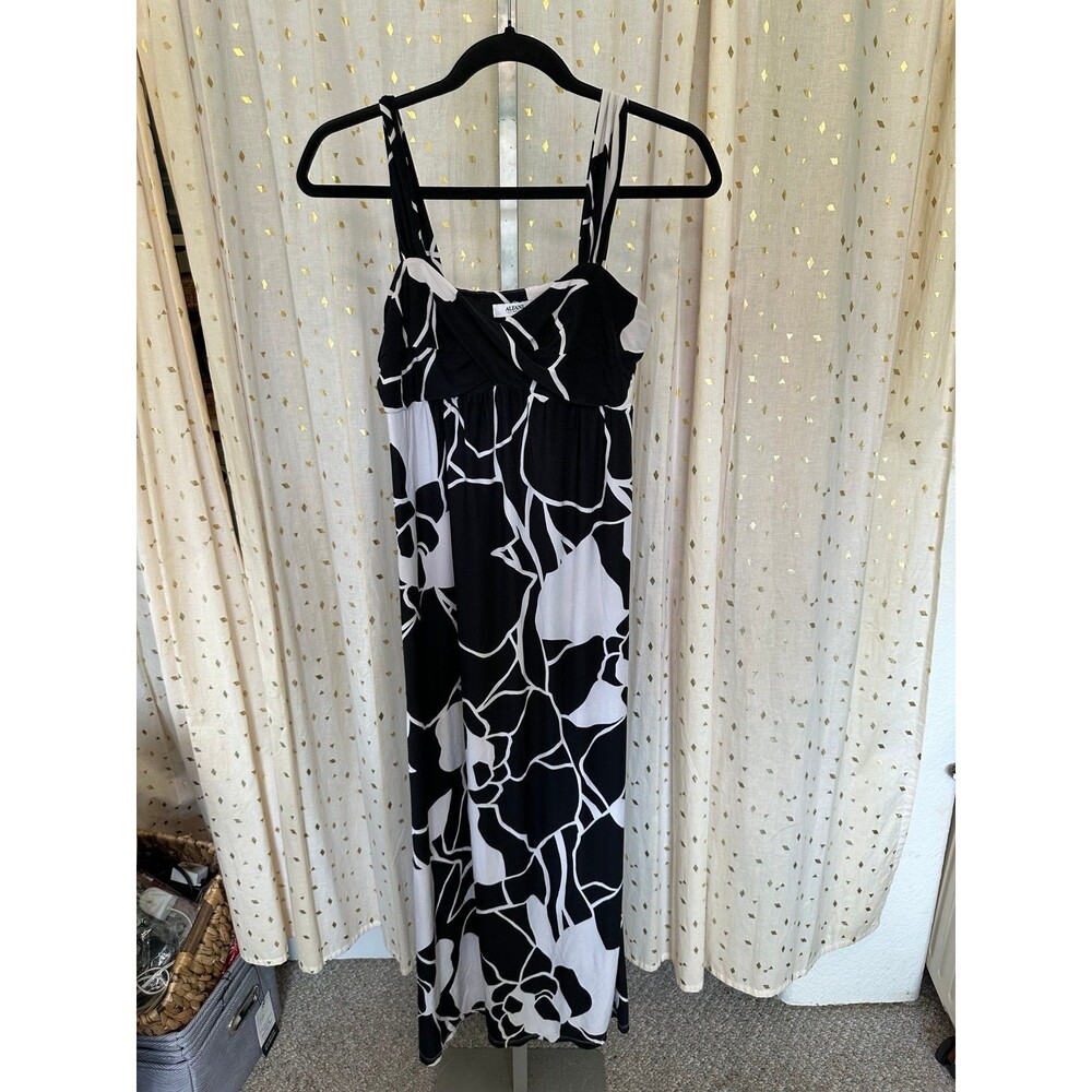 Alfani Hawaiian Inspired Floral Abstract Twisted Front Sleeveless Maxi Dress S